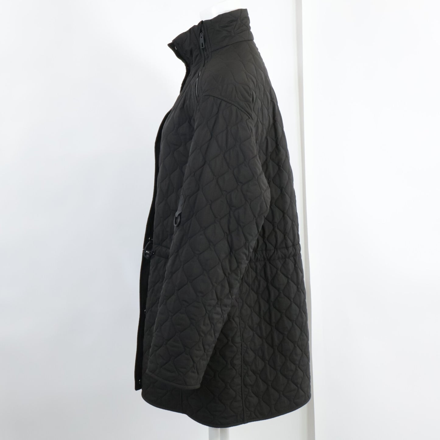 Like New Domestic Authentic H4H0164DR Sellier Button Zip Design Stand Collar Quilted Coat 34 Ladies