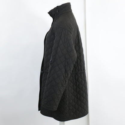 Like New Domestic Authentic H4H0164DR Sellier Button Zip Design Stand Collar Quilted Coat 34 Ladies