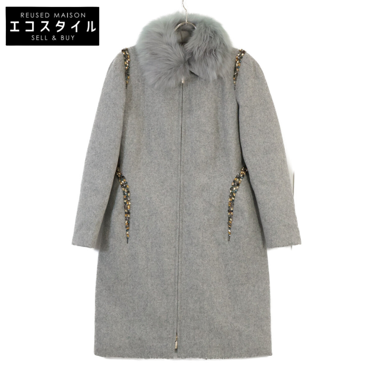 MONCLER モンクレール 【×ERDEM】ELITA ビジュデザイン ファーカラーダウンロングコート コート