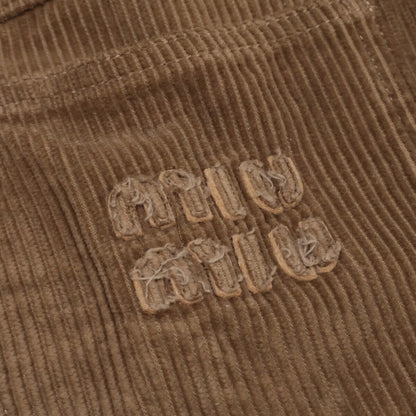 MIUMIU Miu Miu [Domestic/23年製] MP1744 S000 14BD Back Logo Corduroy Wide Pants/Bottoms