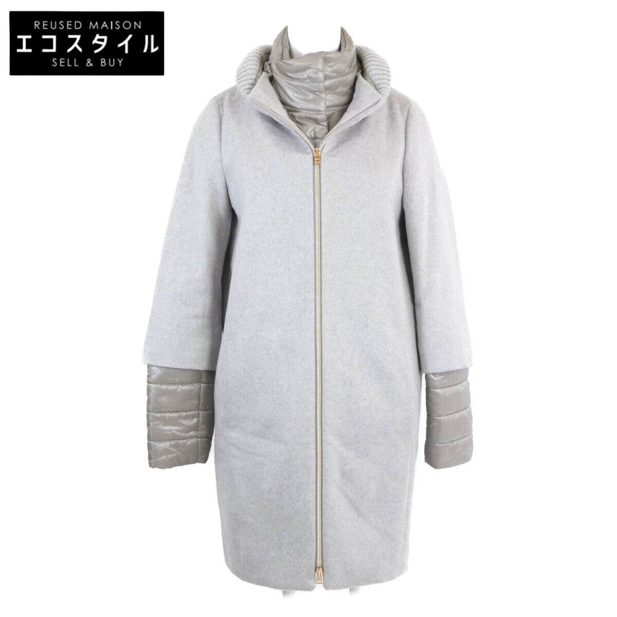 HERNO 【Domestic Authentic】CA000492D 100% Cashmere Mixed-Material Coat with Layered Collar