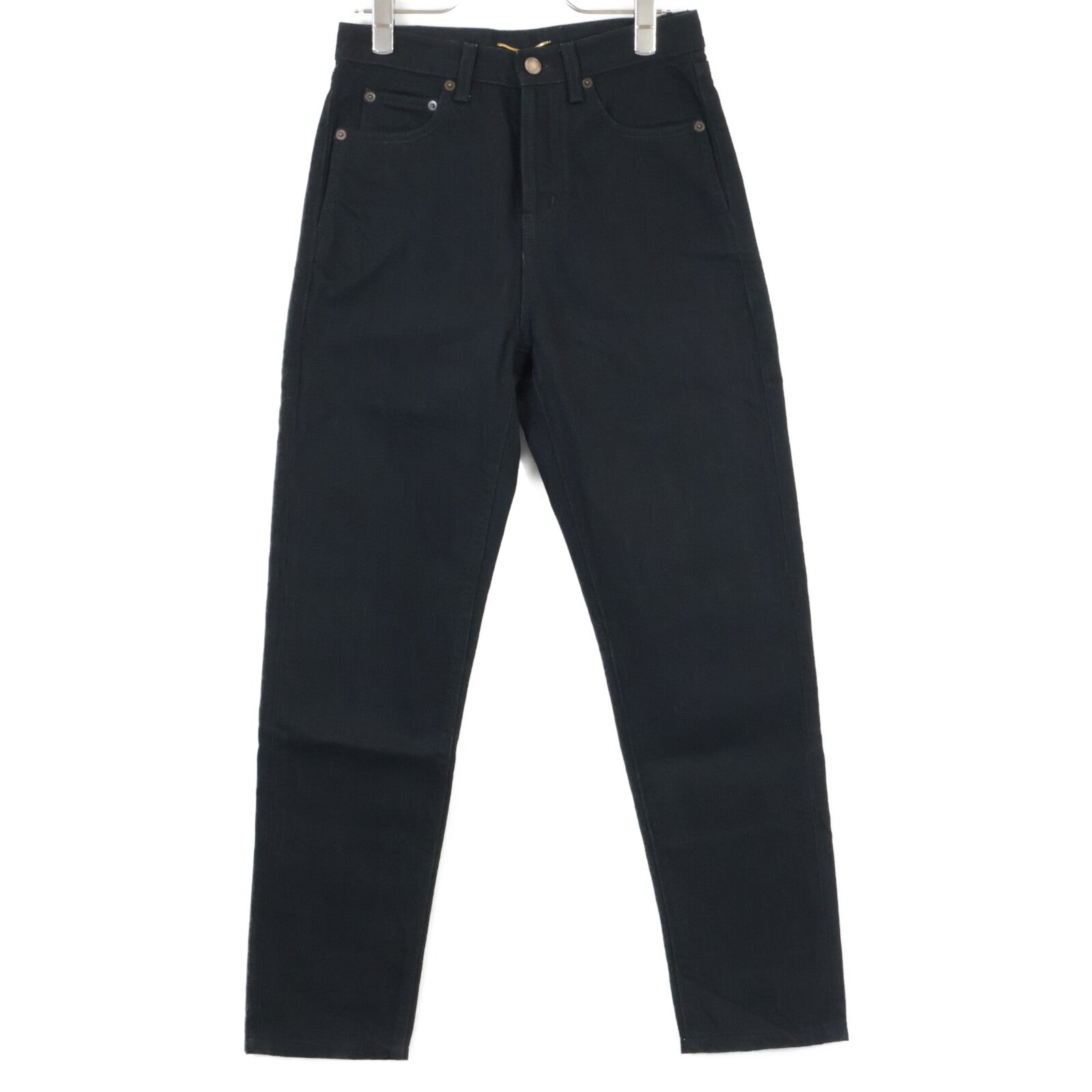 644024 21 Black Slim Button Fly Denim Pants Bottoms 25 Women's