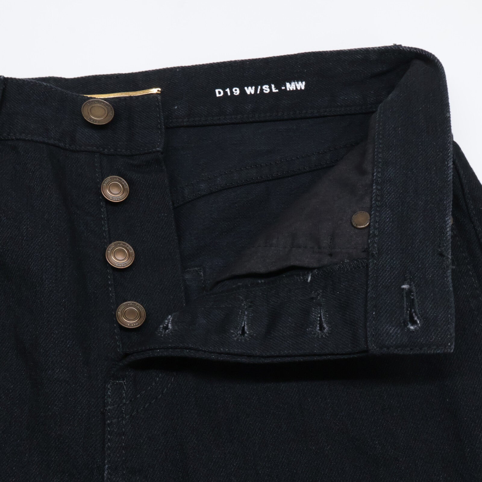 644024 21 Black Slim Button Fly Denim Pants Bottoms 25 Women's