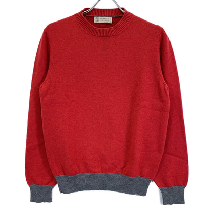RED x GRAY 100% Cashmere Crew Neck Long Sleeve Knit Pullover Top 44 Men's