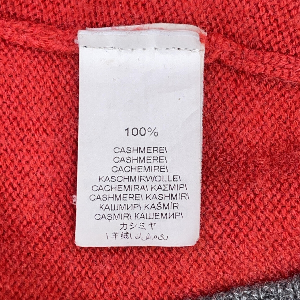 RED x GRAY 100% Cashmere Crew Neck Long Sleeve Knit Pullover Top 44 Men's