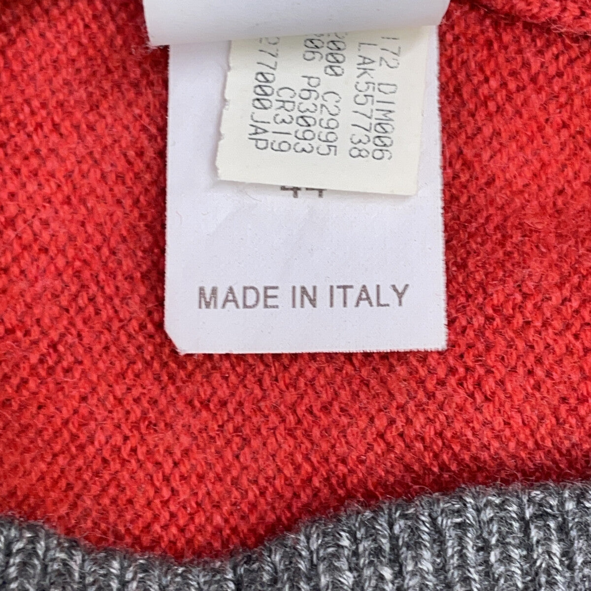 RED x GRAY 100% Cashmere Crew Neck Long Sleeve Knit Pullover Top 44 Men's