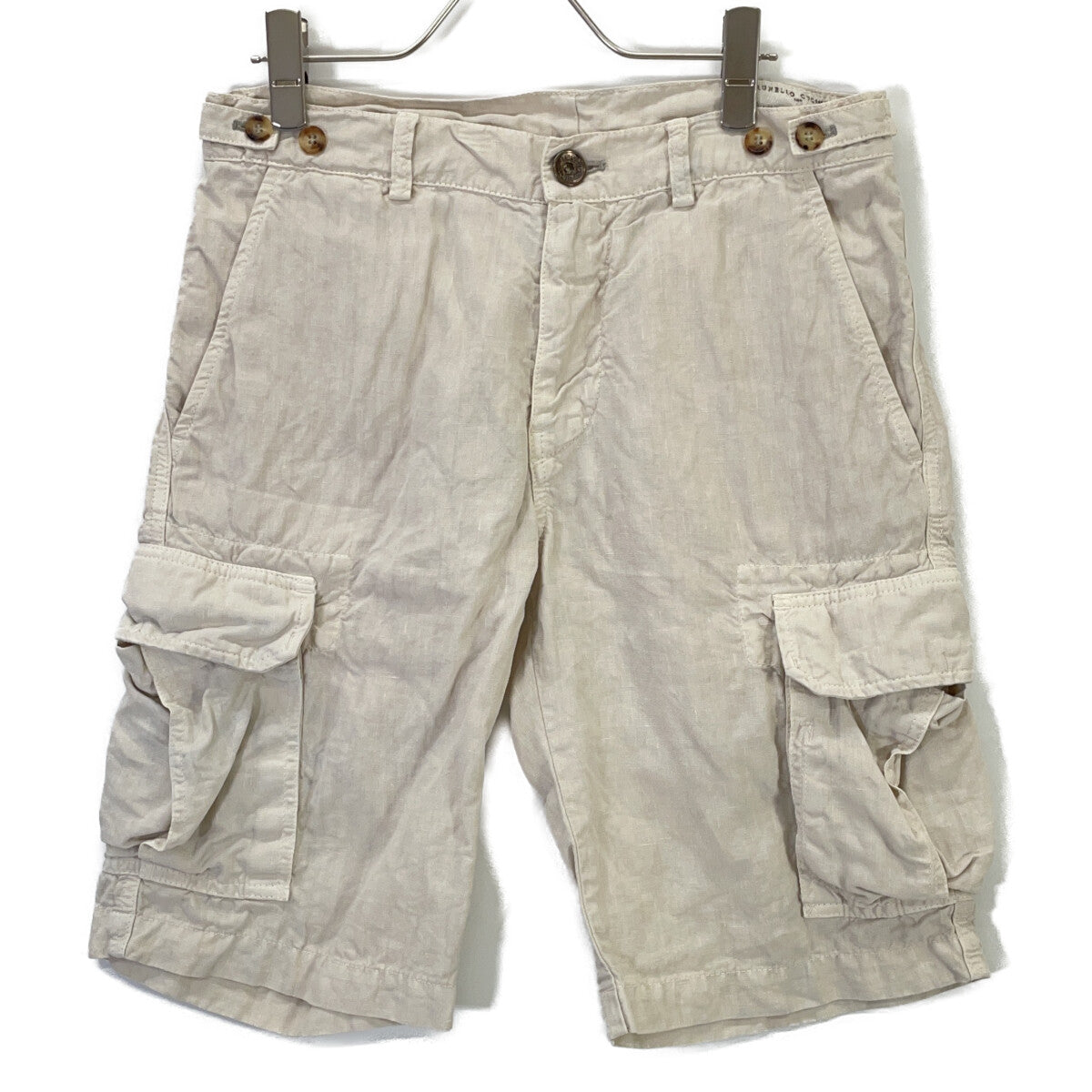 BRUNELLO CUCINELLI ブルネロクチネリ DB92920 ライトベージュ リネン ハーフパンツ/ショーツ ボトムス