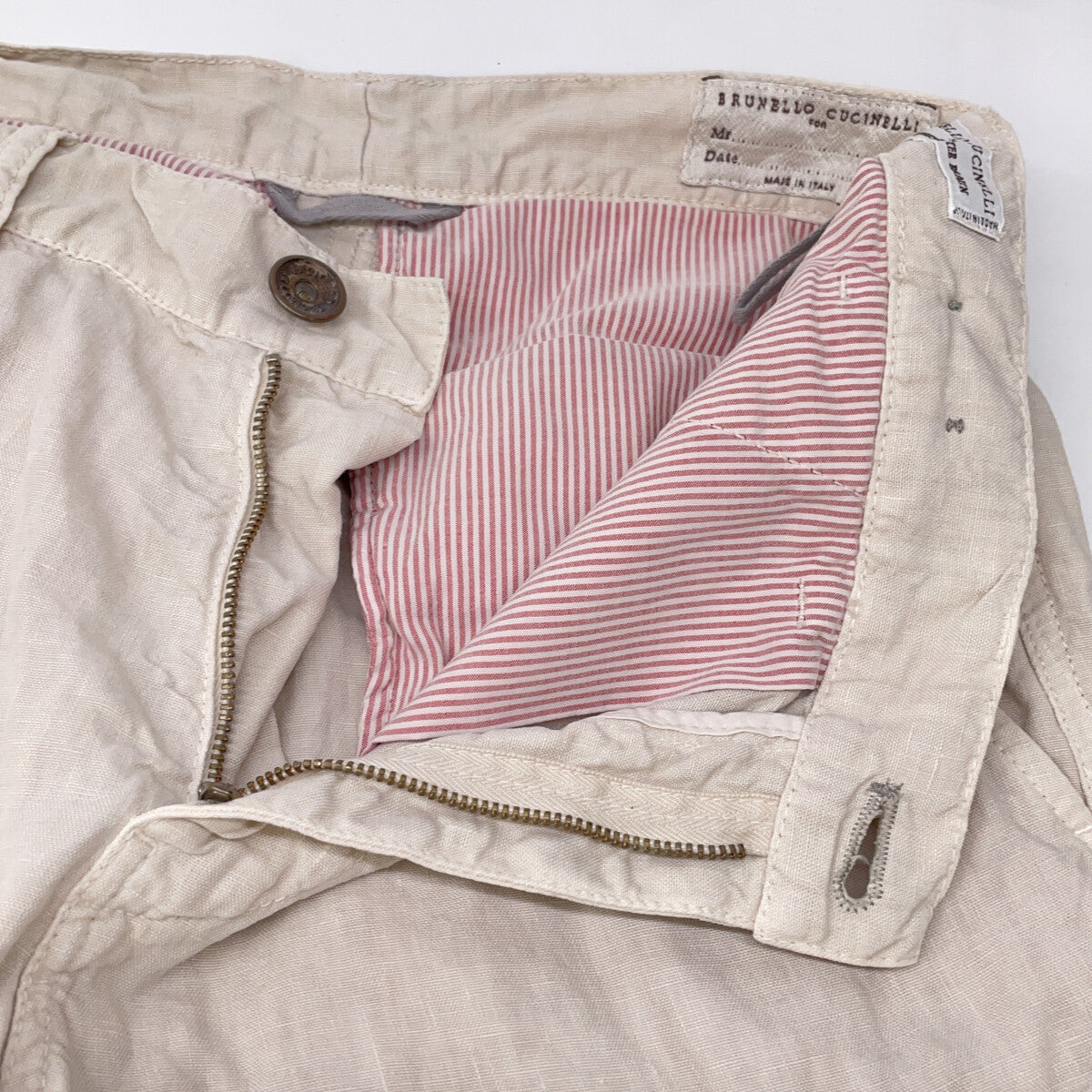 BRUNELLO CUCINELLI ブルネロクチネリ DB92920 ライトベージュ リネン ハーフパンツ/ショーツ ボトムス