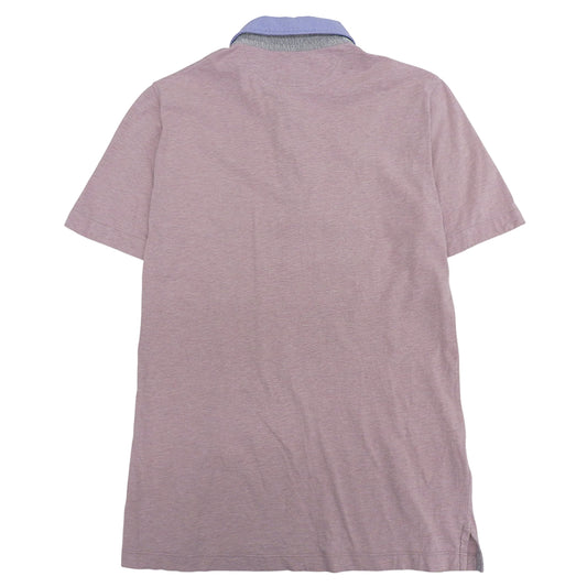 BRUNELLO CUCINELLI ブルネロクチネリ コットン バイカラー ショートスリーブ ポロシャツ トップス メンズ ピンク ライトブルー XS DB92820 トップス