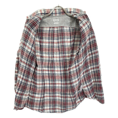 BRUNELLO CUCINELLI ブルネロクチネリ マルチカラー リネン100 スリムフィット チェック柄 ショートスリーブボタンダウンシャツ トップス