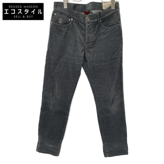 Gray Cotton x Cashmere Button Fly Tapered Corduroy Pants Bottoms 44 Men's