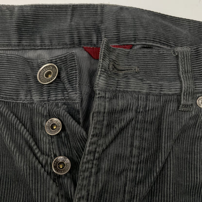 Gray Cotton x Cashmere Button Fly Tapered Corduroy Pants Bottoms 44 Men's