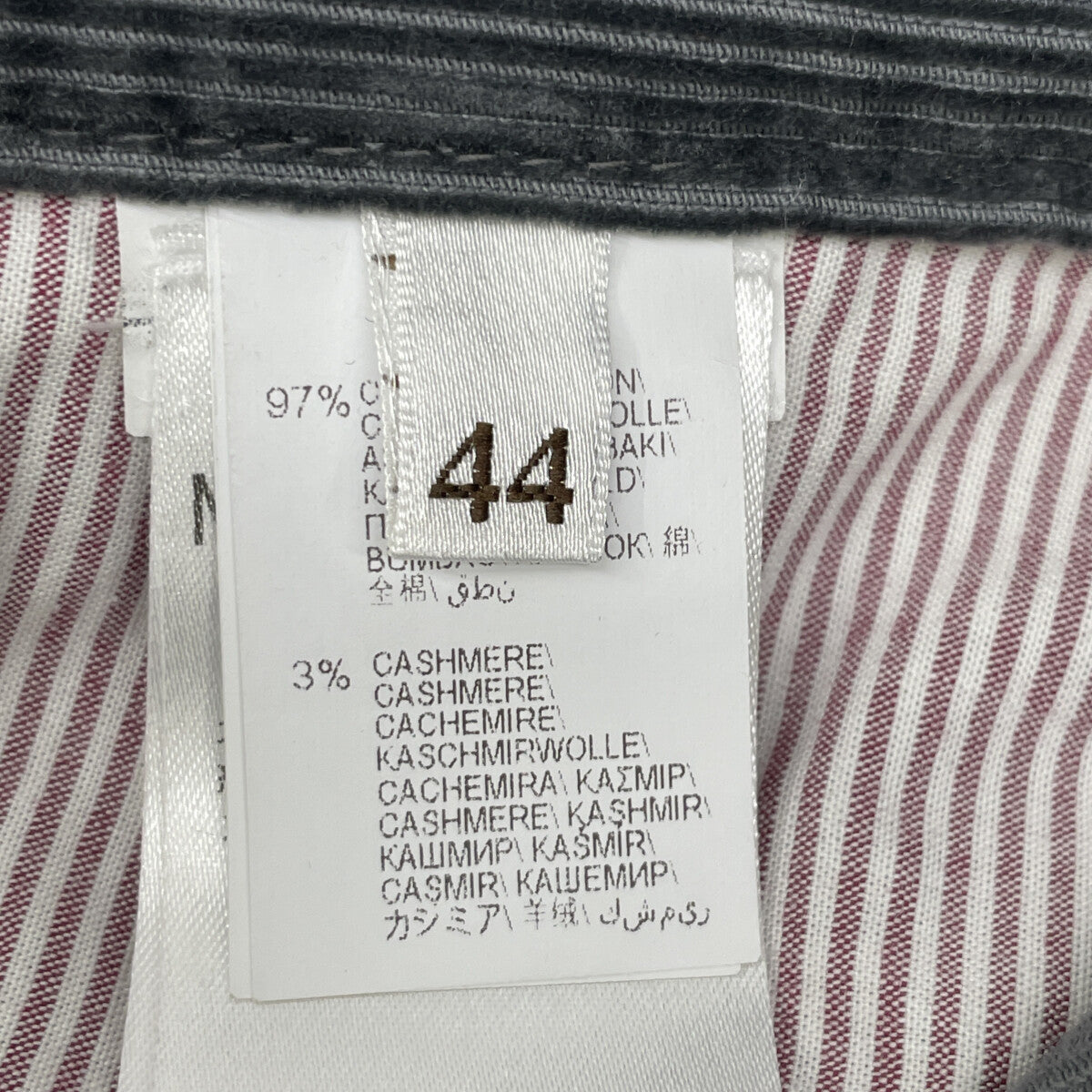 Gray Cotton x Cashmere Button Fly Tapered Corduroy Pants Bottoms 44 Men's