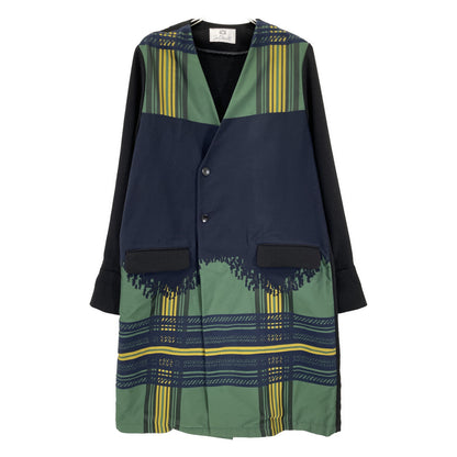 BL-55080 Navy Tetris-like Coat M Women's