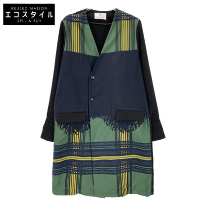 BL-55080 Navy Tetris-like Coat M Women's
