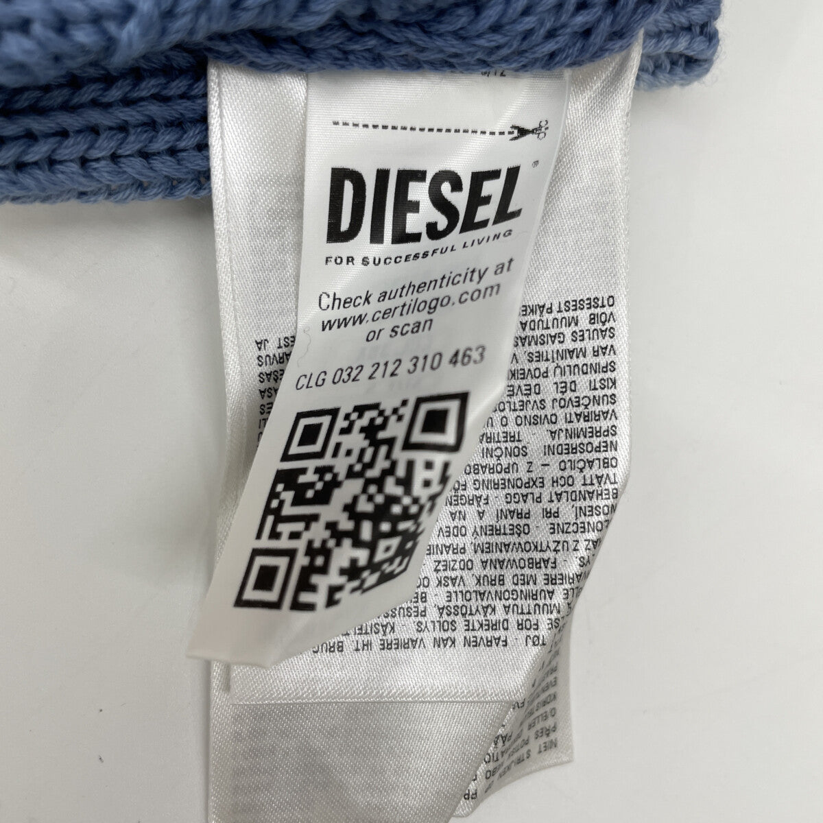 DIESEL ディーゼル オレンジ×ブルー バイカラー グラデーション ケーブルクロップドニット トップス