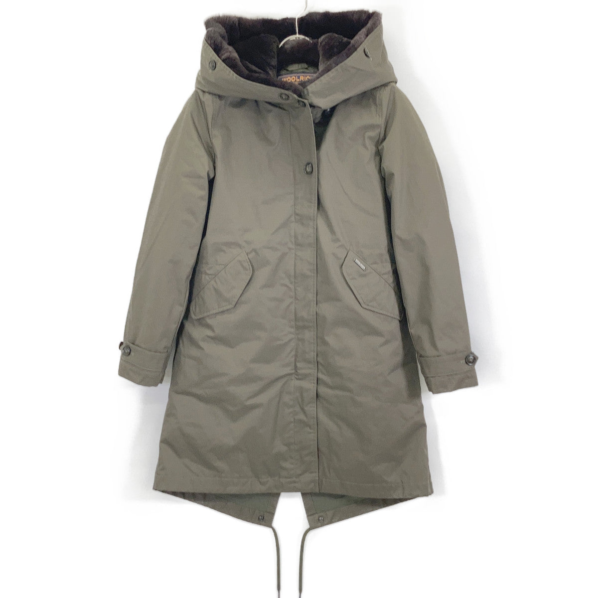 WOOLRICH ウールリッチ 1702151 カーキ ラビットファー ナイロン モッズ コート コート