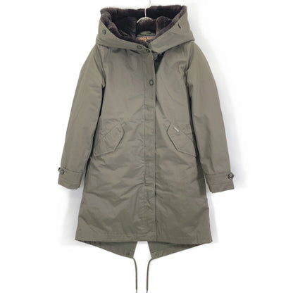 WOOLRICH ウールリッチ 1702151 カーキ ラビットファー ナイロン モッズ コート コート