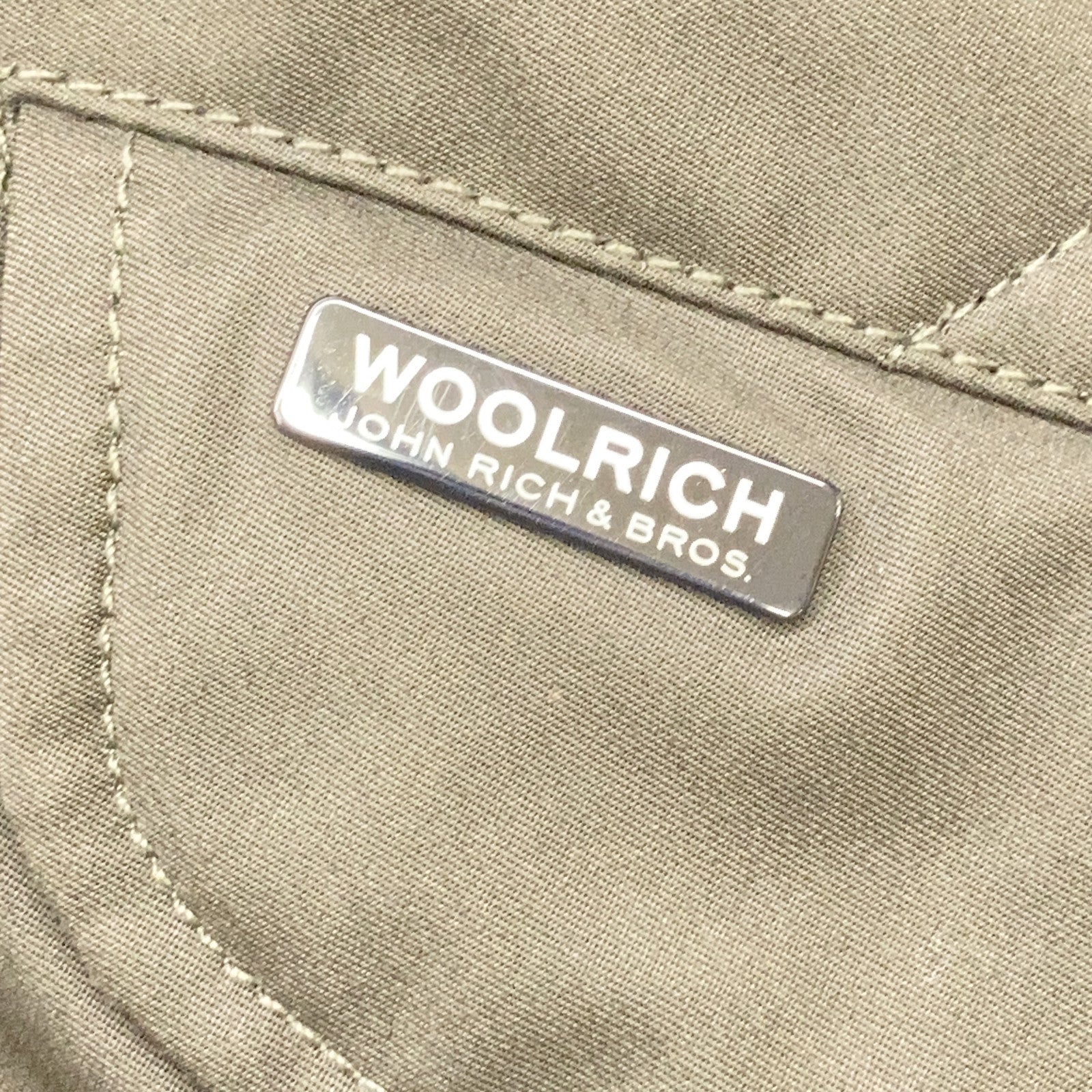 WOOLRICH ウールリッチ 1702151 カーキ ラビットファー ナイロン モッズ コート コート