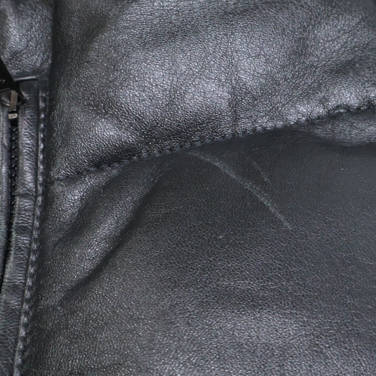MONCLER モンクレール 茶タグ レザー フーデッド ダウン ジャケット