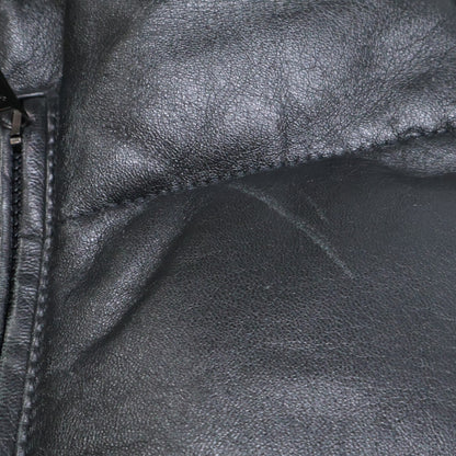 MONCLER モンクレール 茶タグ レザー フーデッド ダウン ジャケット