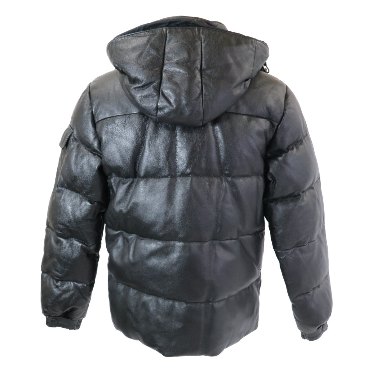 MONCLER モンクレール 茶タグ レザー フーデッド ダウン ジャケット
