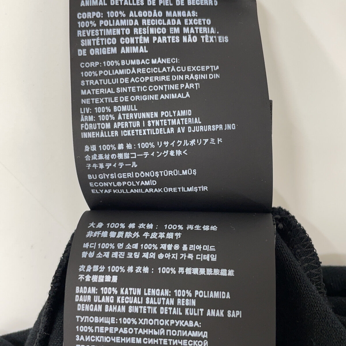 PRADA 普拉达 135698 21年 黑色 Re Nylon 拼接尼龙袖 三角徽标 T恤 上衣