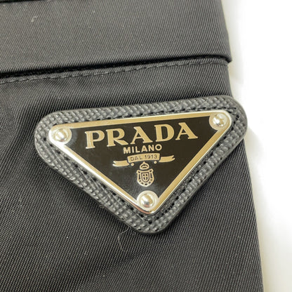 PRADA 普拉达 135698 21年 黑色 Re Nylon 拼接尼龙袖 三角徽标 T恤 上衣