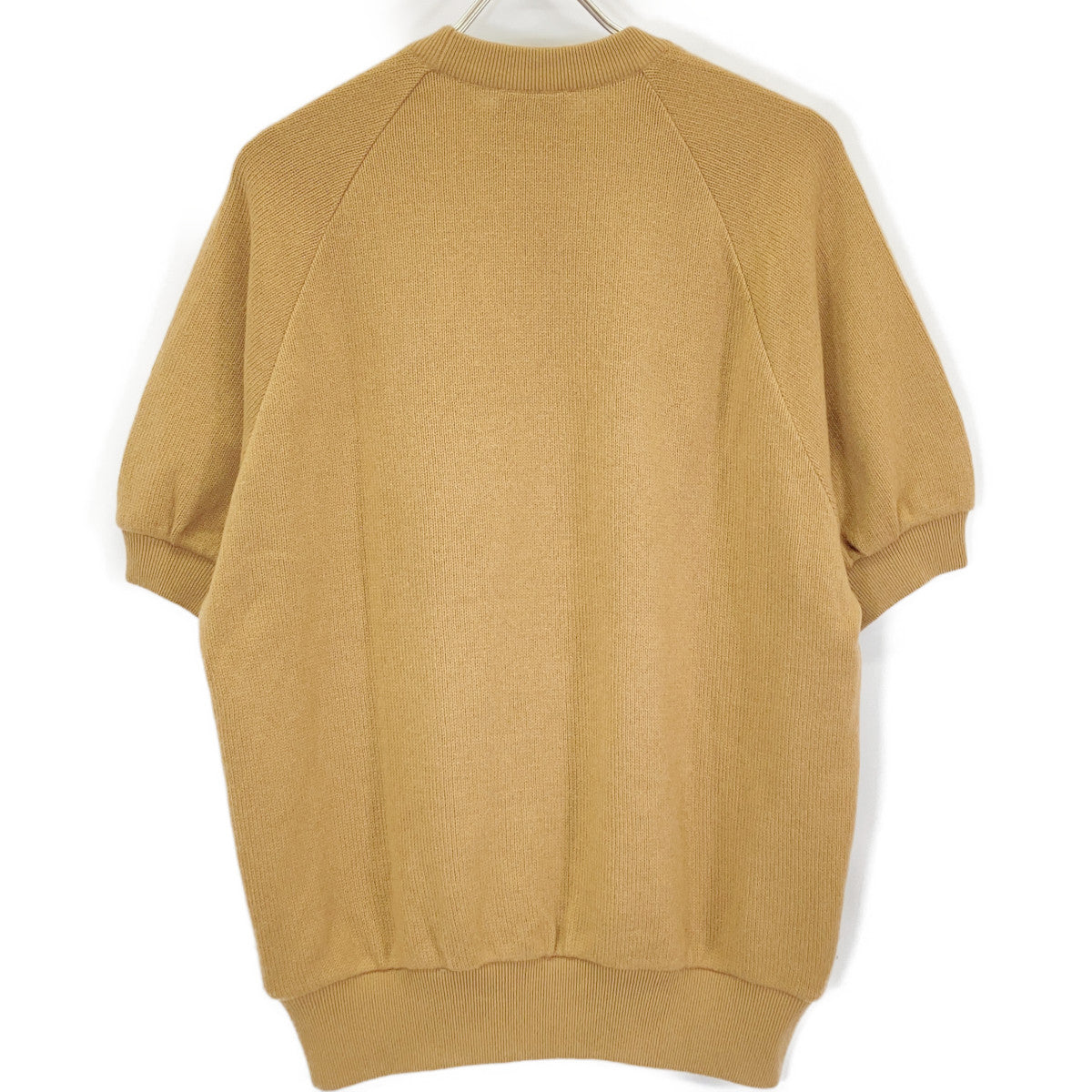 PRADA P24ZOL 2019 Brown 100% Cashmere Triangle Logo Short-Sleeved Knit Top