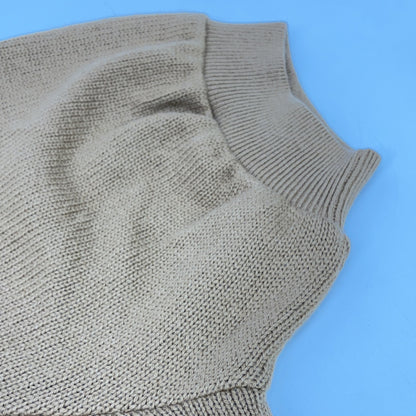 PRADA P24ZOL 2019 Brown 100% Cashmere Triangle Logo Short-Sleeved Knit Top