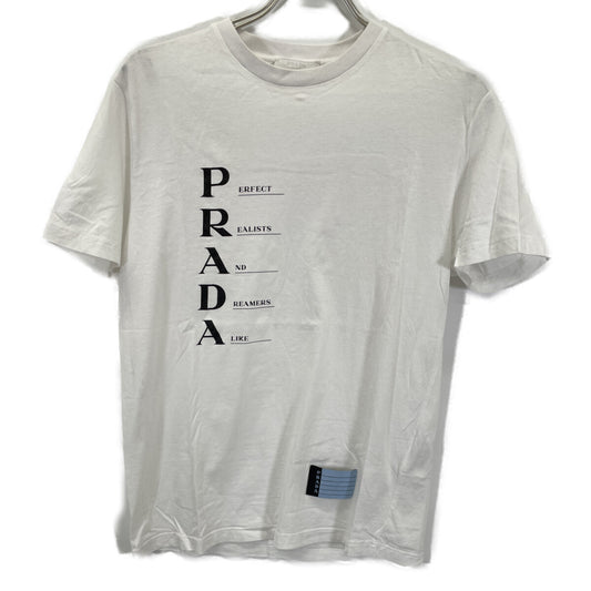 PRADA プラダ UJN639 19年 ホワイト Acronyms プリントTシャツ トップス