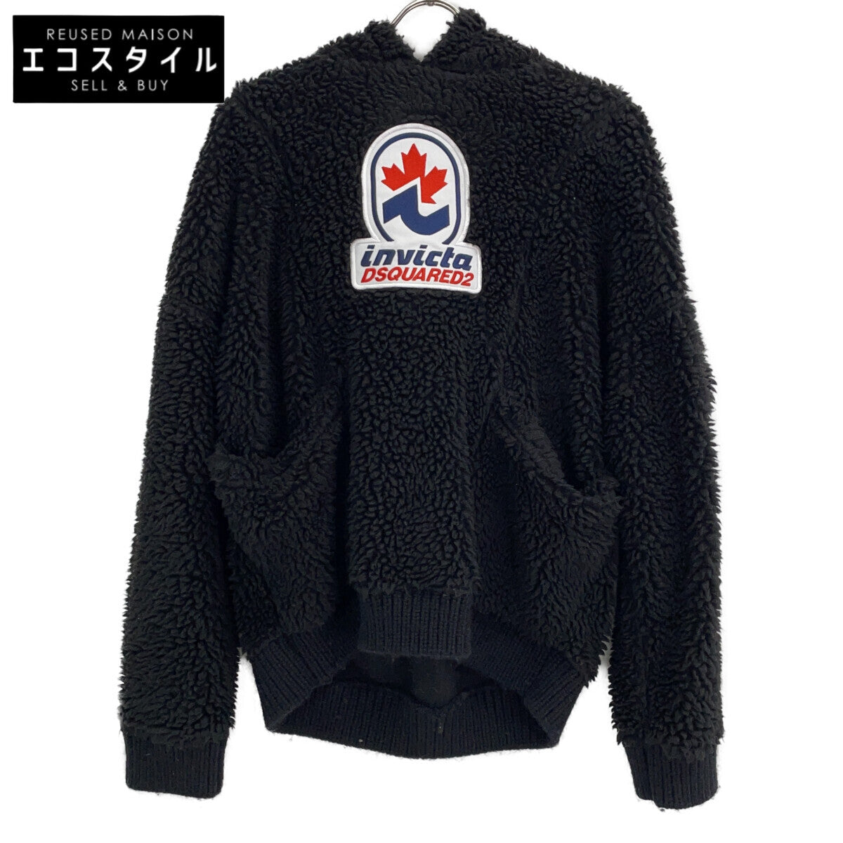 【×INVICTA】S71GU0558 22年 黑色 抓绒套头连帽衫 上衣 XS 男士
