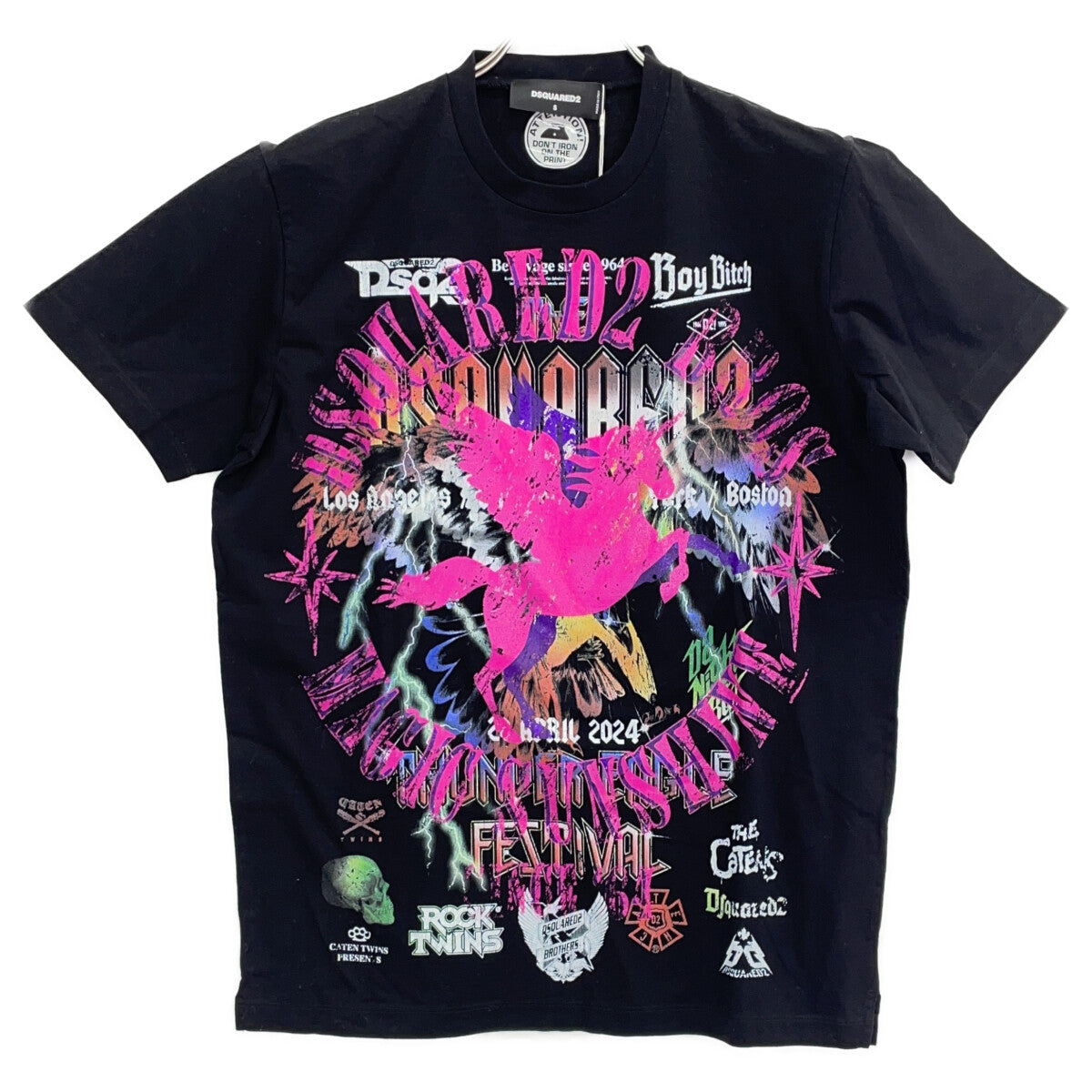 DSQUARED2 S71GD1304 23 Black Graphic Print T-Shirt Top