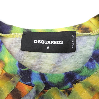 DSQUARED2 ディースクエアード 美品 タイダイ柄 ロゴ プリント Tシャツ トップス メンズ レインボー マルチカラー 19年 S71GD0833 トップス