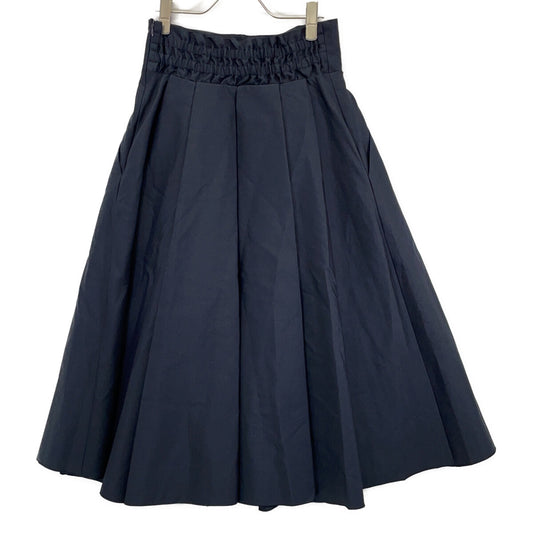 531-2120509 Navy Formed Cotton Tuck Flared Skirt Skirt 38 Women's