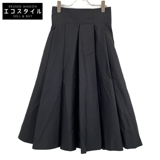 ADORE Adore 531-2120509 black structured cotton pleated flared skirt skirt