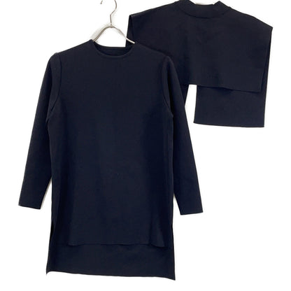 531-2170121 Black Cape Layered Knit Top 38 Women's