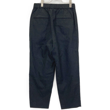 ATON Aton Charcoal Wool Saxony Wool Tapered Easy Slacks Bottoms