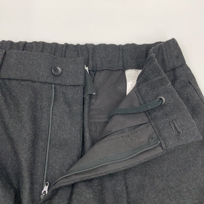 Charcoal Wool Saxony Wool Tapered Easy Slacks Bottoms 02 Men's