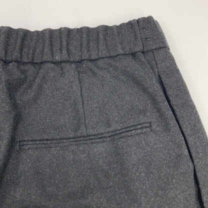 Charcoal Wool Saxony Wool Tapered Easy Slacks Bottoms 02 Men's