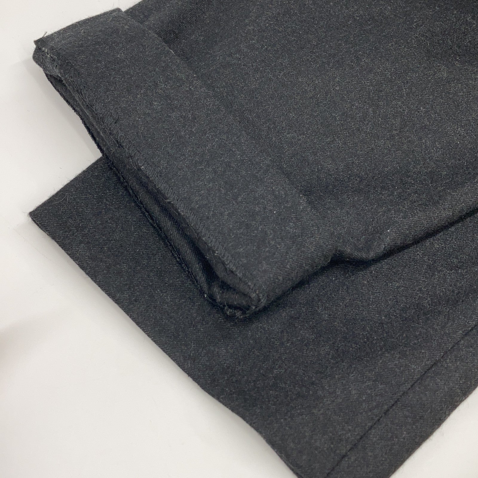 Charcoal Wool Saxony Wool Tapered Easy Slacks Bottoms 02 Men's