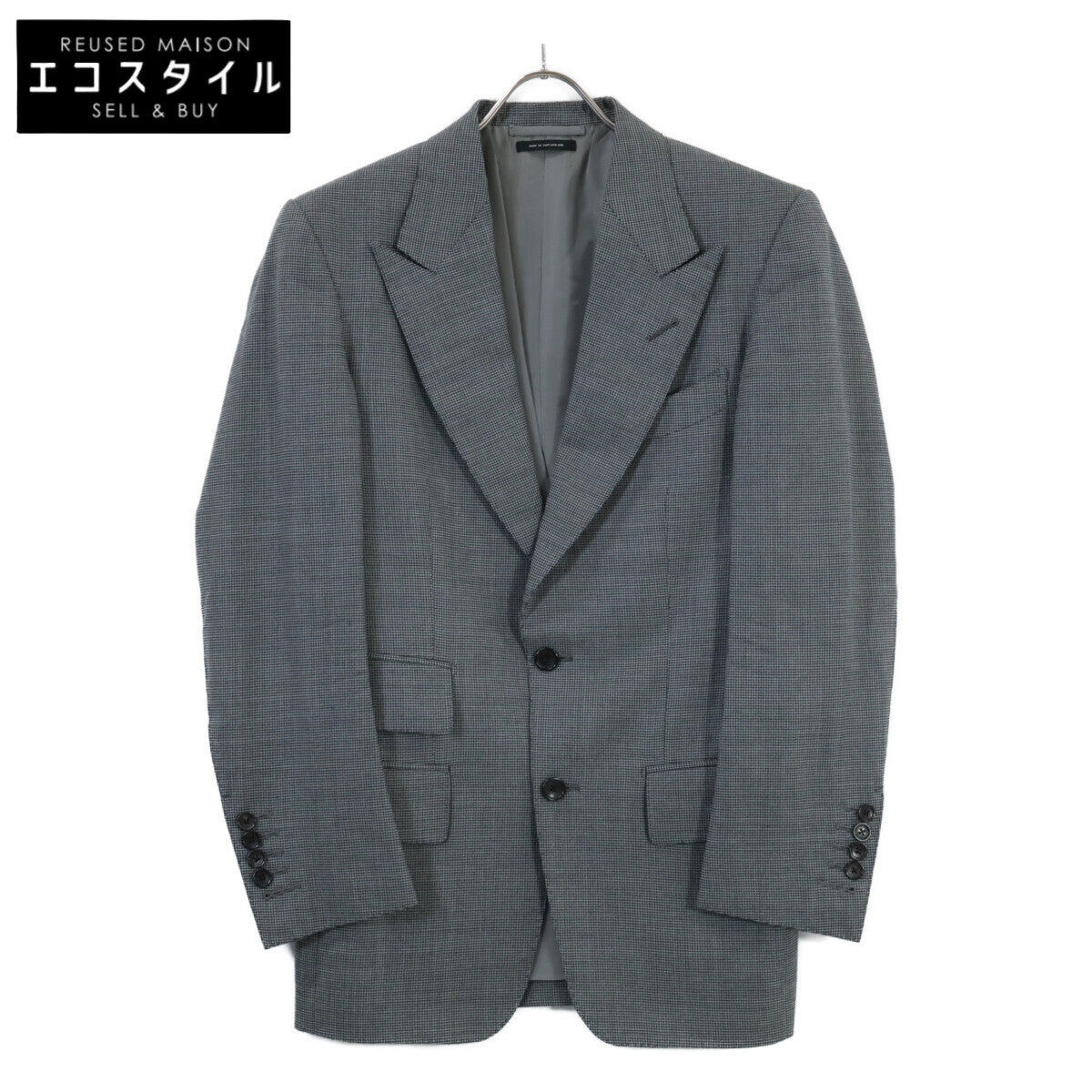 TOM FORD 21AL41 322R83 Glen check wool peak-lapel 2-button single-breasted suit set-up
