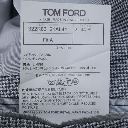 TOM FORD 21AL41 322R83 Glen check wool peak-lapel 2-button single-breasted suit set-up