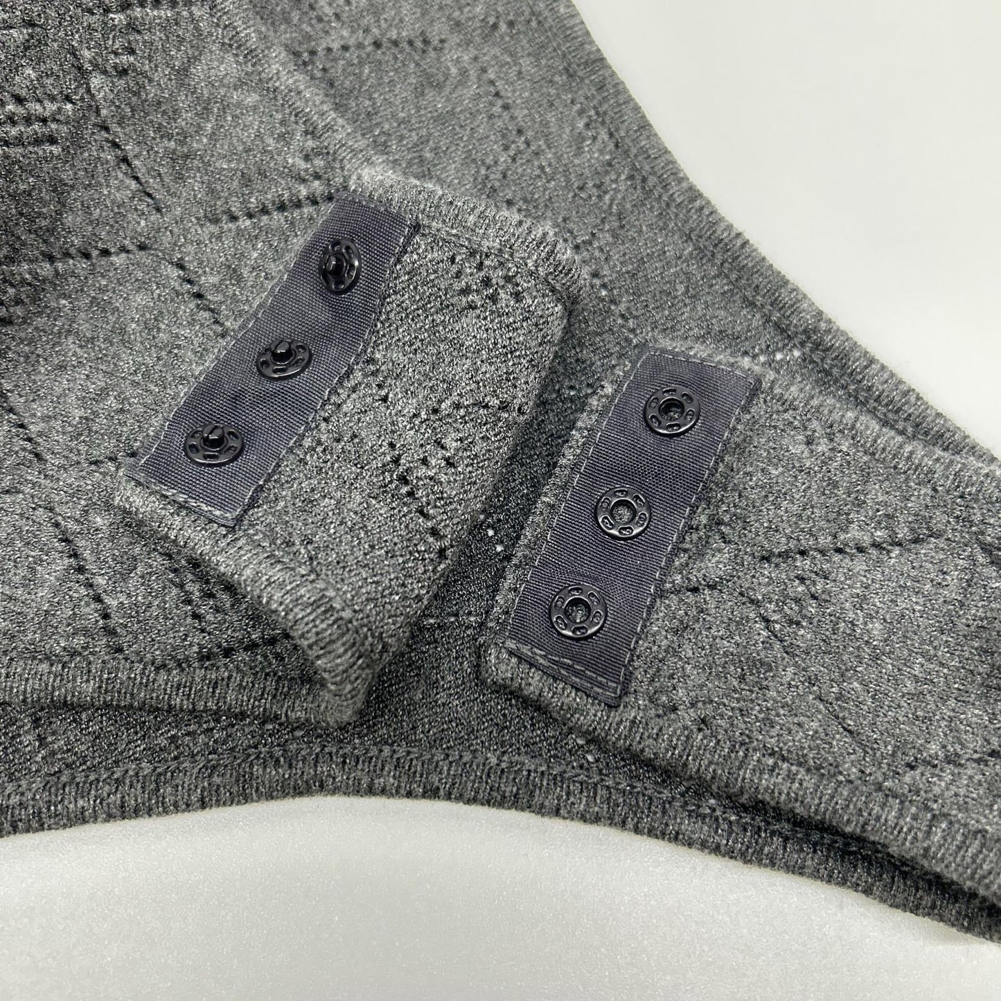 CHARCOAL DESIGN NECK BODYSUIT KNIT TOP 38 Women's