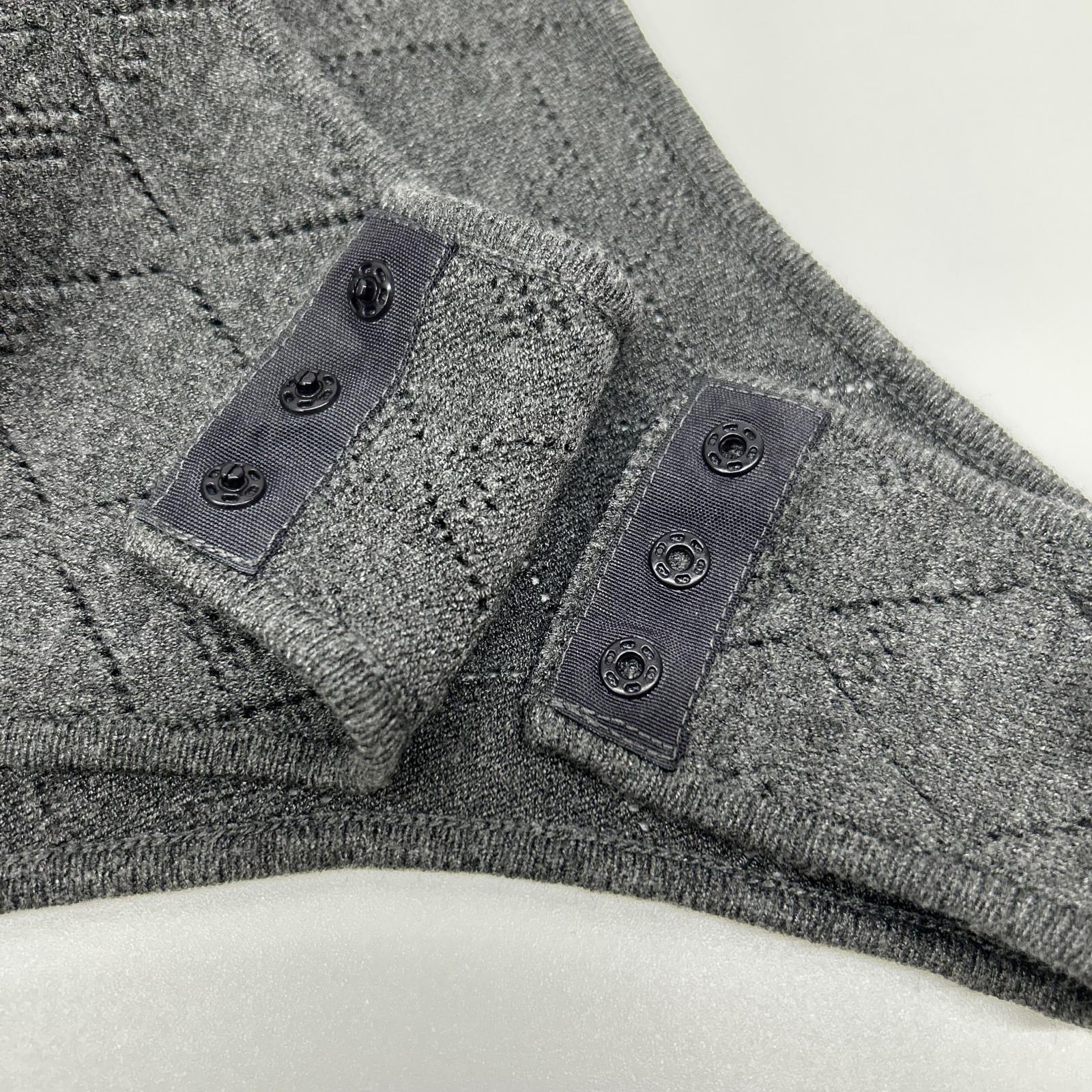 CHARCOAL DESIGN NECK BODYSUIT KNIT TOP 38 Women's