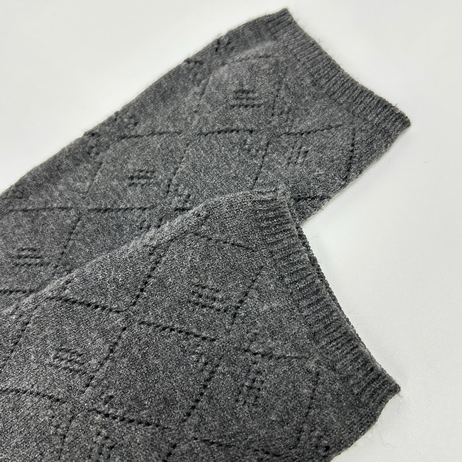CHARCOAL DESIGN NECK BODYSUIT KNIT TOP 38 Women's