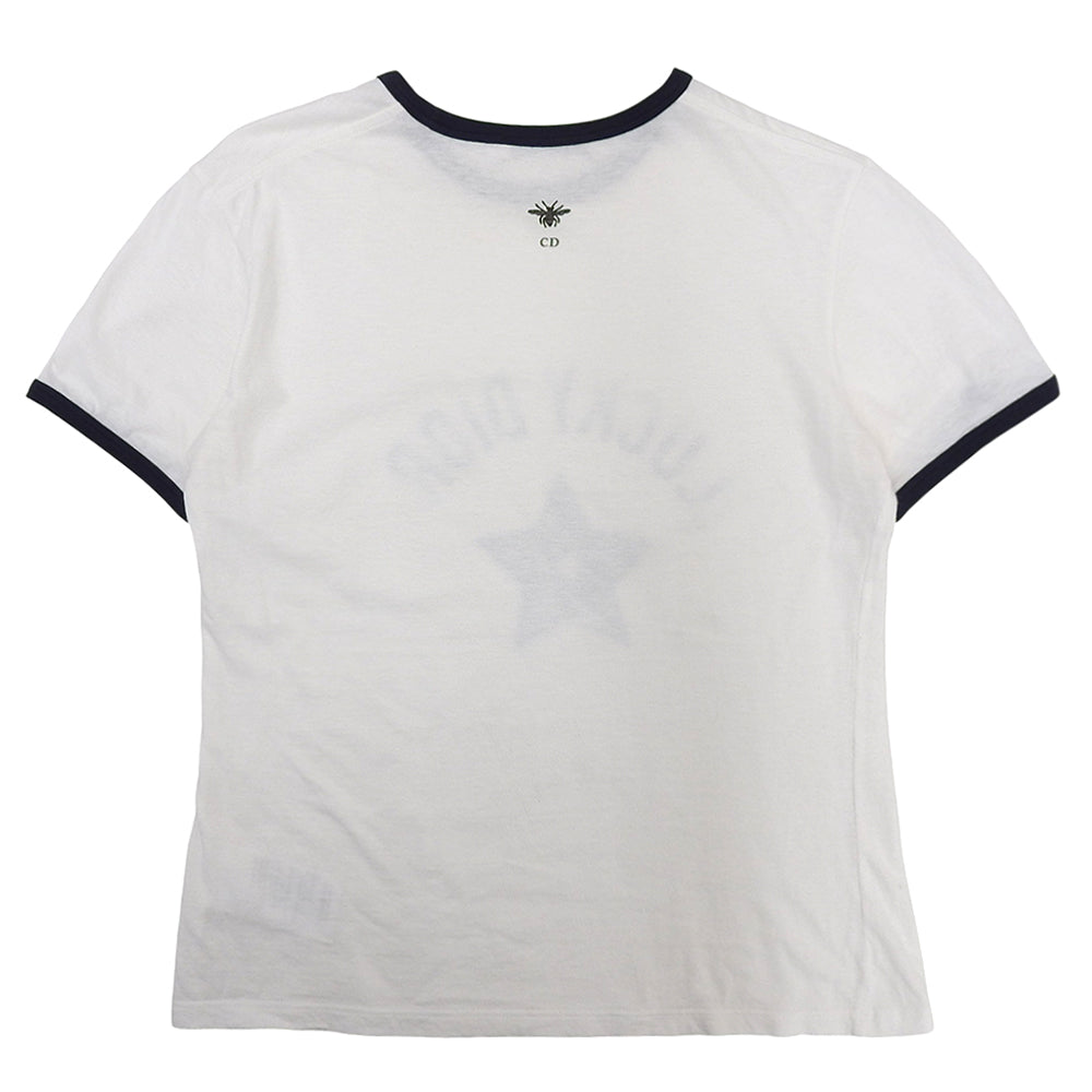 Christian Dior 迪奥 LUCKY DIOR 星星印花罗纹边T恤 棉麻 白色 M 253T40A4403 上衣