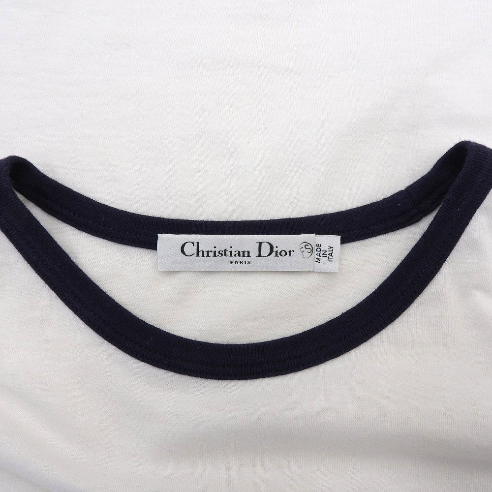 Christian Dior 迪奥 LUCKY DIOR 星星印花罗纹边T恤 棉麻 白色 M 253T40A4403 上衣