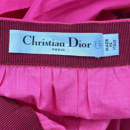 Christian Dior クリスチャンディオール 221J96A3683 ピンク コットン アニマルプリント フレアロングスカート スカート