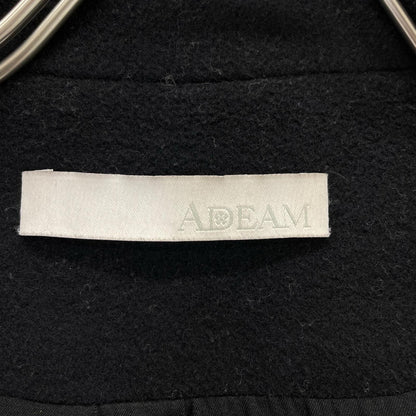 ADEAM アディアム 32045-AACFX02NY ブラック ウール×アンゴラ 金釦 ダブルブレストコート コート